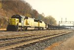 Empty coal train rolls west